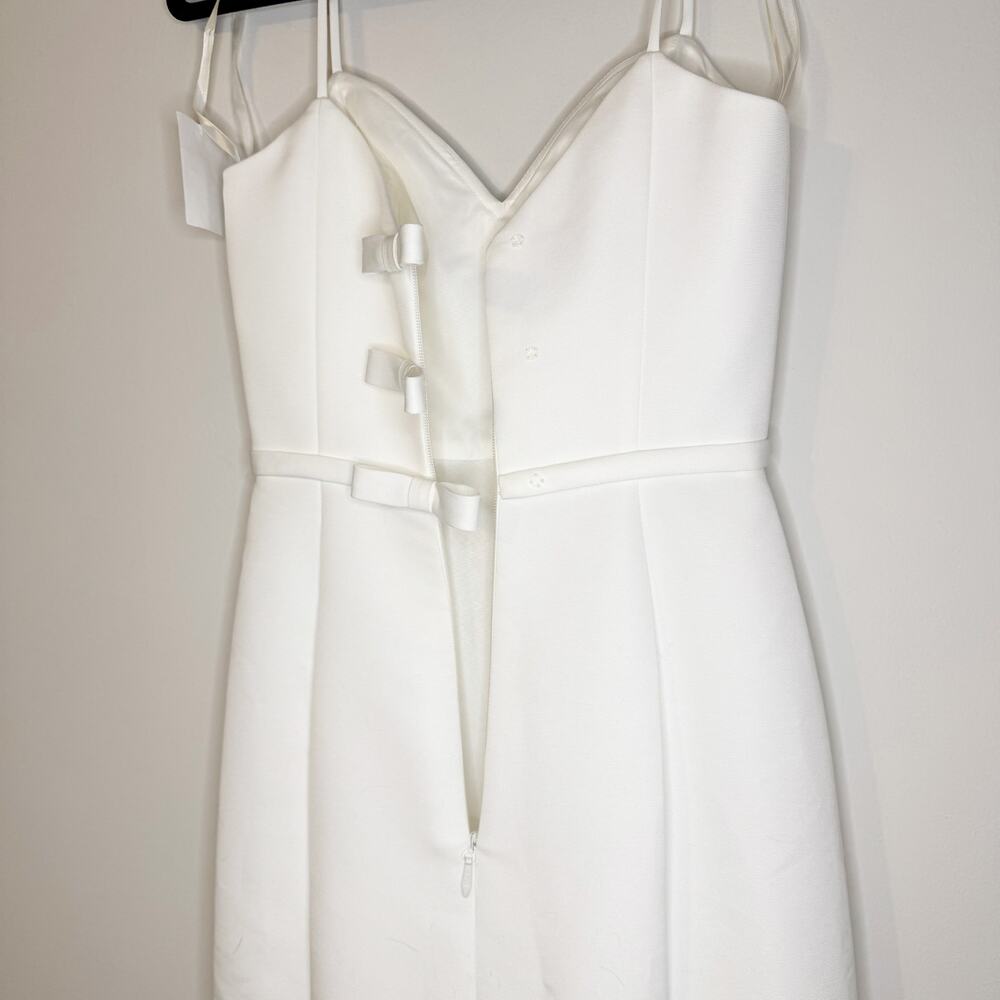 Amsale BHLDN Bridal Faille Galande Bow Midi Dress LW139 - Picture 8 of 8